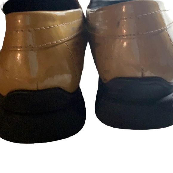 VINTAGE STEVE MADDEN PATENT LEATHER PLATFORM WEDGE MULES LOAFERS 6B - Picture 5 of 9